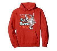 Looney Tunes Vintage Bugs Bunny Sudadera con Capucha, Unisex para Adultos, Rojo, L