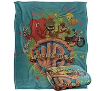 LOONEY TUNES WB 100Th WB Shield Color Manta súper Suave con Tacto Sedoso - 152 x 127 cm