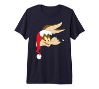 Looney Tunes Wile E Coyote Santa Hat Camiseta Premium