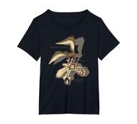 Looney Tunes Wile E. Coyote X-Ray Camiseta, Mujer Tallas Grandes, Negro, 1XL Grande