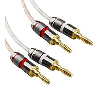 LoongGate Cable de Altavoz de alta Fidelidad para los Conectores de Banana, Plátano Desnudo de alto rendimiento sin Oxígeno Cable de Altavoz de enchufes de Banana (1m)
