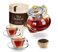 LoonTien BroHome Tetera de cristal, soporta temperaturas de -20 °C a 180 °C, tetera de 400 ml con colador de acero inoxidable de grado alimenticio, colocada en estufa, microondas o lavavajillas, 100%