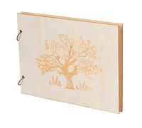 LOOPES 26.3*19*1.4cm Libro Firmas Boda, Album Boda, Libros de Firmas Bodas, Álbum Libros de Invitados Boda, Planner Book Matrimonio Planificador Mr&Mrs Recuerdos Romántico Madera Retro Vintage DIY.