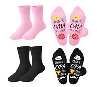LOOPES Calcetines divertidos para hombre, mujer, adultos, niños, parejas, padres, abuelos, para regalos de cumpleaños, bodas, escuelas primarias, jubilación, fiesta de Navidad todos los días, OMA OPA,