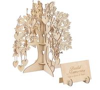 LOOPES Libro de Visitas de Boda Árbol de Deseos para Bodas Madera 3D Guest Book Wedding Tableta Corazón Decoración Mesa Fiesta Cumpleaños Bautizo Aniversario Manualidades Bricolaje DIY.