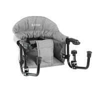 Looping - Asiento de mesa plegable para bebé | Fijación segura de 4 puntos, portátil y compacto | gris jaspeado