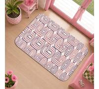 Loops - Alfombra de pasillo moderna geométrica con curvas geométricas, ninguno melocotón, esencial para dormitorio universitario, alfombra de acentos para decoración de puertas de cocina, 2 x 3 pies