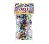Loops Craze 600 Gomas para Hacer Pulseras elásticas, Bolsa de Aluminio con Gomas para Anillos, Pulseras, Collares, Manualidades niños, 20753, Colores Variados