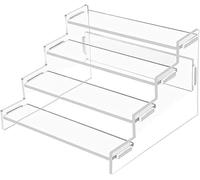 Loopunk 1 soporte de acrílico para exhibición vertical de 4 niveles (25 x 20 x 12 cm), tablero transparente para figuras Amiibo Funko Pop, esmalte de uñas, especias, cosméticos, joyas, cupcakes y