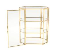 LOOR Joyero de 3 niveles, organizador de vidrio, caja de joyería multifunción, vitrina para almacenamiento de decoración de mesa
