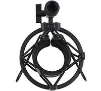 LOOR Soporte universal de 3 kg para micrófono de carga soportable, soporte de clip de montaje de choque, soporte de grabación de sonido de estudio de radio, negro profesional