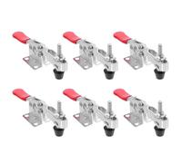 LOORGVEL 10 Abrazaderas de Palanca Rápida Metálicas Gh 201-B Sujeción Horizontal Mango de Vinilo Galvanizado Ajuste Firme para Carpintería Soldadura y Ensamblaje Industrial