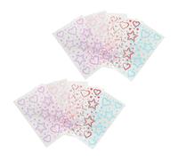 LOORGVEL 10 Hojas Pegatinas Autoadhesivas 3d de Gemas Forma de Estrella y Corazón 10 Piezas Multicolor (plata Ab, Rosa, Morado, Rojo, Azul) de Imitación para Cuerpo Uñas