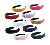 LOORGVEL 10 piezas Diademas Anudadas de Algodón Tejido Accesorios Simples para Cabello Banda Transpirable y Cómoda para Mujer para Maquillaje y Uso Diario