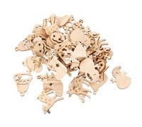 LOORGVEL 100 Piezas Chips de Madera sin Acabado para Decoración Navideña DIY Adornos Colgantes de Madera Natural para Árbol y Hogar Surtido