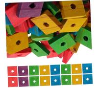 LOORGVEL 100 Piezas Juguetes de Madera para Pájaros Parrot Masticables Mixtos Colores Juguete de Mordida Seguro para Periquitos Cotorras Cacatúas DIY Chips para Entretenimiento y