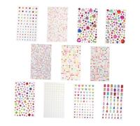 LOORGVEL 11hojas Pegatinas Acrílicas Surtidas De Gemas De Imitación Calcomanías Autoadhesivas De Joyas Preciosas Para Manualidades Diy y Scrapbooking Gemas Brillantes Para Decorar Uñas