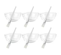 LOORGVEL 12 piezas Bol y Brocha para Mascarillas Faciales Transparente Compacto Reutilizable para Spa y Cuidado Piel Casa y Viajes