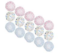 LOORGVEL 15 Gorros de Ducha Impermeables con Estampado de Lunares Gorros de Baño Reutilizables y Elásticos con Ribete de Encaje para Baño y Spa 15 Piezas Multicolor