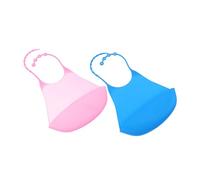 LOORGVEL 2 piezas Baberos Impermeables para Adultos de Silicona Reutilizables Colores Surtidos Baberos para Personas Mayores Fáciles de Limpiar y Resistentes Manchas