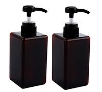 LOORGVEL 2 piezas Botellas de Viaje Recargables con Dispensador de Bomba de Unidades Marrón para Loción Champú y Gel de Ducha Portátil