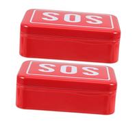 LOORGVEL 2 piezas Caja Metálica Sos Supervivencia Unidades Organizador Multifuncional para Almacenamiento de Medicina y Herramientas Diseño Señalización Emergencia para Camping Senderismo