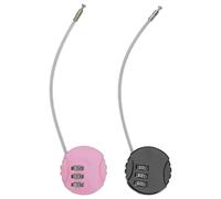 LOORGVEL 2 Piezas Candado con Cable de Reforzado Combinación Reajustable Resistente al Agua para Taquilla Gimnasio Mochila y Cerradura Seguridad Exterior