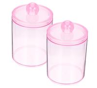 LOORGVEL 2 piezas Contenedor para Hisopos de Algodón con Tapa Transparente Diseño Sellado Antipolvo de Frascos para Almacenamiento de Maquillaje y Baño Organizador Práctico para Tocador y