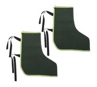 LOORGVEL 2 Piezas Cubrezapatos de Soldadura para Hombre 35X29 CM, Cubiertas Ignífugas de Lona Resistente Color Verde Militar, 2 Piezas Ajustables para Protección Industrial y Obras de