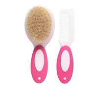 LOORGVEL 2 piezas Cuidado Niña Recién Nacido Cepillo y Peine Rosa Ergonómico Plástico Suave Cabelludo Higiene Infantil
