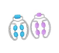 LOORGVEL 2 piezas Rodillo Masaje Muscular Portátil para Piernas y Brazos Accesorio de Masaje Manual para Relajación Muscular Hogar y Viaje Color Gris y Gris Azul