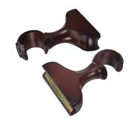 LOORGVEL 2 Piezas Soporte Central para Barra de Cortina de Madera Marrón, Minimiza Vibración y Evita Hundimiento, Adecuado para Puertas y Balcones Mm