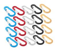 LOORGVEL 20 Piezas Mosquetones de Aleación de Aluminio Resistentes con Cierre de Clip de Resorte Forma de Calabaza de Colores Rojo Negro Plata y Azul para Camping Senderismo y Pesca con