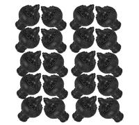 LOORGVEL 20 Piezas Remates Decorativos para Barra de Cortina 20 Piezas, Tapas de Extremo de Plástico Negro para Varillas de 26-28 MM, Protección de Bordes y Decoración para Ventanas Hogar