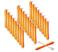 LOORGVEL 24 piezas Rulos para Cabello con Banda Elástica Varillas Huecas para Permanente Herramientas para Peinados Casa y Salón para Cabello y Moldeado sin Calor