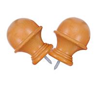 LOORGVEL 2piezas Cabezal de Corte de Romano Remates de Madera para Barra de Cortina Tapas para Postes de Herrajes Decorativos Hogar Sala de Estar y Dormitorio