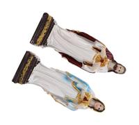 LOORGVEL 2piezas Estatua Sagrada De Nuestra Señora Gracias Figura Religiosa De y María Decoración Católica para Exhibición De Mesa Escultura De Resina Artesanal