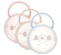 LOORGVEL 3 piezas Caja Porta Transparente para Niña con Asa Portátil de Unidades Colores Pastel Rosa Azul Contenedor Seguro y Duradero para Recién Nacido Fácil de Limpiar y Transportar