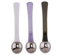 LOORGVEL 3 piezas Espátulas de Masaje para Ojos y Crema Facial Palos de Mascarilla Facial con Diseño de Doble Extremo Material de Aleación de Zinc Duradero para Mejorar la Ocular y