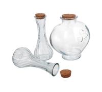 LOORGVEL 3 Piezas Frascos de Vidrio con Tapones de Corcho Forma de Corazón Botellas para Ceremonia de Arena Recuerdos Vacíos para Boda y Decoración Elegante para Aniversario y Regalos de