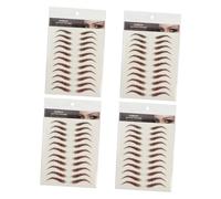 LOORGVEL 4 hojas Pegatinas de Cejas Temporales Impermeables Unidades Tatuajes Adhesivos Realistas Marrones para Maquillaje Rápido y Natural sin Necesidad de Cirugía ni Pegamento