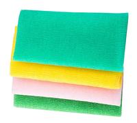 LOORGVEL 4 Paños Exfoliantes Ideales para Limpieza Profunda y Cuidado Corporal Diario para Baño y Ducha de Nailon Suaves Bordes Reforzados Color Aleatorio