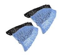 LOORGVEL 4 Piezas de Gorro para Dormir de Red de Crochet Redecilla Protectora Cabello Diseño Transpirable y Ligero Colores Negro y Azul Claro Funda para Cuidado Nocturno del Cabello