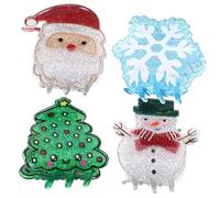 LOORGVEL 4 Piezas Pinzas de Pelo Pequeñas Navideñas Acrílicas Diseño de Santa Muñeco de Árbol de Clips para Cabello Grueso Accesorios Elegantes para Fiestas y Diario