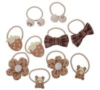 LOORGVEL 5 pares Lazos para Pelo Niña con Moño de Flor y Elásticos Suaves Decorativos con Diseño de Oso y Lunares Pack para Peinados Diarios y Fiestas