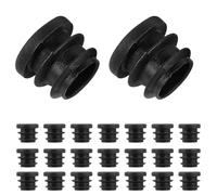 LOORGVEL 50 Tapones para Patas de Silla Negros de Plástico Insertos Redondos de 20 MM para Tubos Protectores para Muebles Topes para Sillas Mesas y Taburetes Uso en Hogar y Oficina