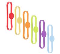 LOORGVEL 6 Anillos de Silicona para Marcar Copas, Identificadores Reutilizables Multicolor, Banda Identificadora para Vasos y Botellas en Fiestas, Bodas y Eventos Sociales