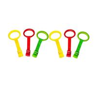 LOORGVEL 6 piezas Anillas para Cuna Niña Anillos Ligero Seguro para Agarre y Infantil Colores Rojo Amarillo Verde Accesorio para Aprender Ponerse