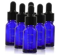 LOORGVEL 6 piezas Botellas de Vidrio con Gotero de Frascos Recargables para Aceites Esenciales Portátiles y Compactos para Viaje con Escala y Base Antideslizante Color Color Aleatorio