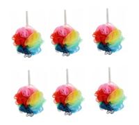 LOORGVEL 6 Piezas Esponjas de Baño Gradiente para Ducha Suaves Exfoliantes con Secado Rápido y Colores Aleatorios para Limpieza Corporal
